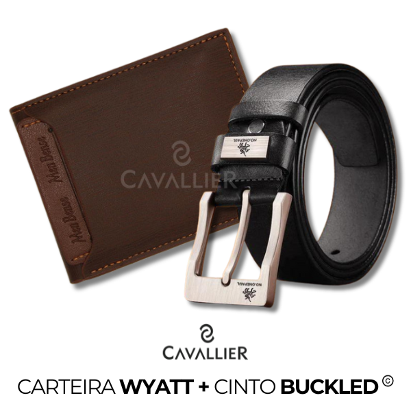 Kit Carteira Couro Wyatt + Cinto Buckled