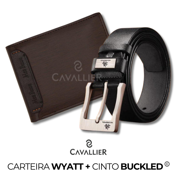 Kit Carteira Couro Wyatt + Cinto Buckled